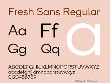 Fresh Sans Version 1.350 Font Sample