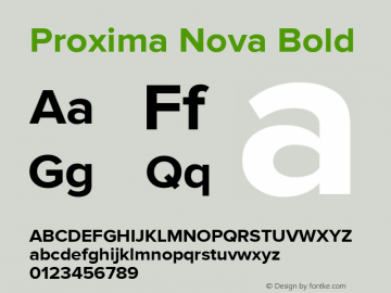 ProximaNova-Bold Version 2.003 Font Sample