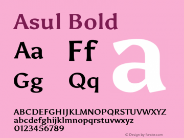 Asul Bold Version 1.001 Font Sample
