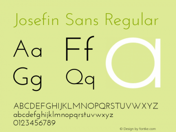 Josefin Sans Regular Version 1.0 Font Sample