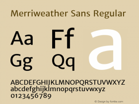 Merriweather Sans Regular Version 1.003; ttfautohint (v0.93.8-669f) -l 7 -r 28 -G 0 -x 13 -w 