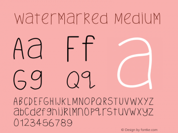 Watermarked Medium Version 001.000 Font Sample