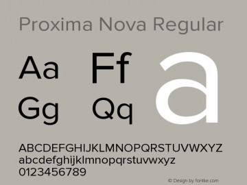 Proxima Nova Regular Version 2.003 Font Sample