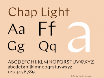 Chap-Light Version 1.000 Font Sample