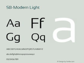 SB-Modern Light Version 4.002 2018 Font Sample