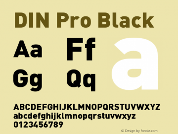 DIN Pro Black Version 7.504; 2005; Build 1020 Font Sample