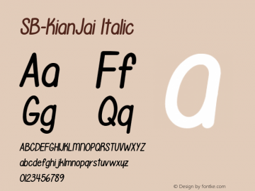 SB-KianJai Italic Version 4.002 2019 Font Sample