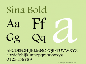 Sina Bold Macromedia Fontographer 4.1 16/09/97 Font Sample