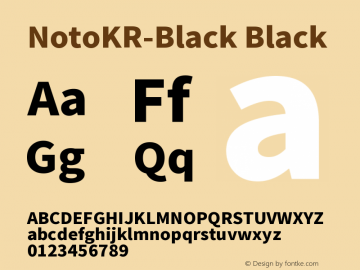 NotoKR-Black Black Version 1.0 Font Sample