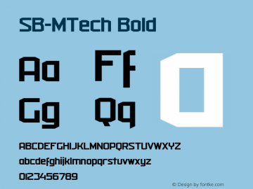 SB-MTech Bold Version 4.002 2019 Font Sample