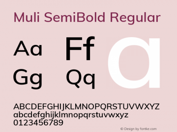 Muli SemiBold Version 2.000图片样张