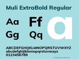 Muli ExtraBold Version 2.000 Font Sample