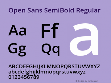 Open Sans SemiBold Version 1.10图片样张