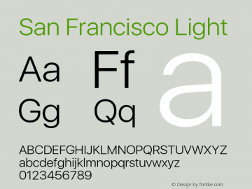 SanFrancisco-Light 11.0d33e2--BETA Font Sample