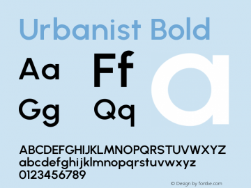 Urbanist Bold Version 1.100; befe77262ef67d88f1d94aa3d2e49ef1327b4483 Font Sample