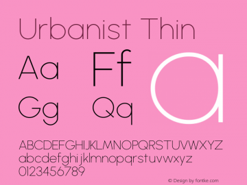 Urbanist Thin Version 1.100; befe77262ef67d88f1d94aa3d2e49ef1327b4483 Font Sample