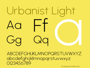Urbanist Light Version 1.100; befe77262ef67d88f1d94aa3d2e49ef1327b4483 Font Sample