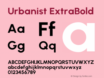 Urbanist ExtraBold Version 1.100; befe77262ef67d88f1d94aa3d2e49ef1327b4483 Font Sample