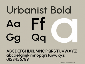 Urbanist Bold Version 1.2; befe77262ef67d88f1d94aa3d2e49ef1327b4483 Font Sample