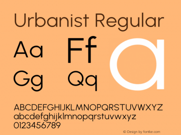 Urbanist Regular Version 1.2; befe77262ef67d88f1d94aa3d2e49ef1327b4483 Font Sample