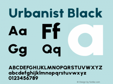 Urbanist Black Version 1.2; befe77262ef67d88f1d94aa3d2e49ef1327b4483 Font Sample