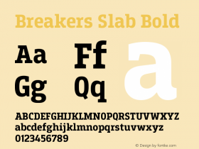 BreakersSlab-Bold Version 001.000 Font Sample