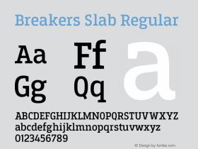 BreakersSlab-Regular Version 001.000 Font Sample