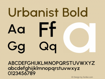Urbanist Bold Version 1.210; befe77262ef67d88f1d94aa3d2e49ef1327b4483 Font Sample
