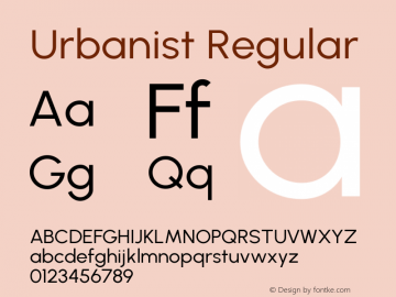 Urbanist Regular Version 1.210; befe77262ef67d88f1d94aa3d2e49ef1327b4483 Font Sample