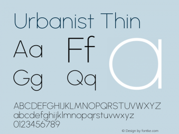 Urbanist Thin Version 1.210; befe77262ef67d88f1d94aa3d2e49ef1327b4483 Font Sample