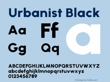 Urbanist Black Version 1.210; befe77262ef67d88f1d94aa3d2e49ef1327b4483 Font Sample