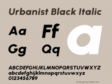 Urbanist Black Italic Version 1.210; befe77262ef67d88f1d94aa3d2e49ef1327b4483 Font Sample