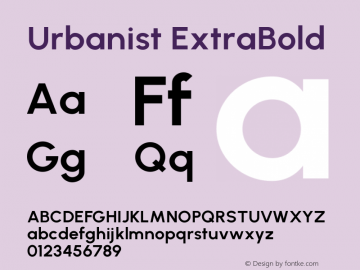 Urbanist ExtraBold Version 1.210; befe77262ef67d88f1d94aa3d2e49ef1327b4483 Font Sample