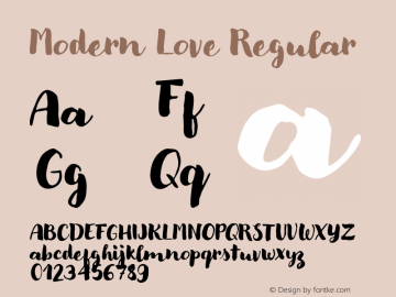 Modern Love Version 1.00;O365 Font Sample