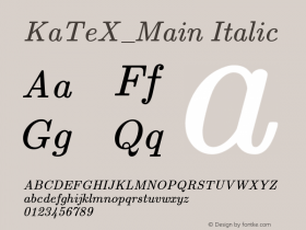 KaTeX_Main-Italic Version 0.0.4图片样张