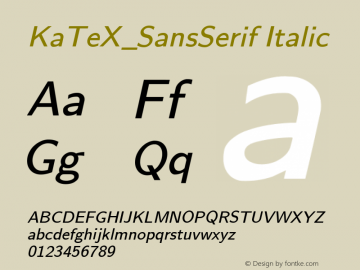 KaTeX_SansSerif-Italic Version 0.0.4图片样张