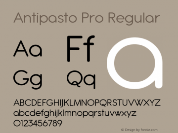 AntipastoPro-Regular Version 1.000 | wf jerry Font Sample