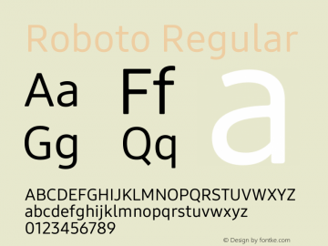 Roboto Version 1.00 September 21, 2016, initial release Font Sample
