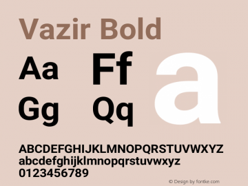 Vazir Bold Version 24.1.0 Font Sample