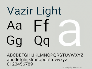 Vazir Light Version 24.1.0 Font Sample
