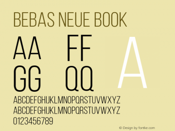 Bebas Neue Book Regular Version 001.003 Font Sample