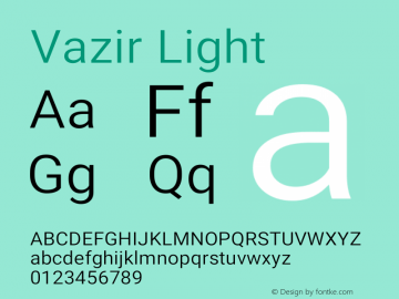 Vazir Light Version 26.0.2 Font Sample