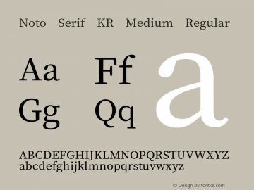 Noto Serif KR Medium Version 1.001;PS 1.001;hotconv 16.6.54;makeotf.lib2.5.65590图片样张