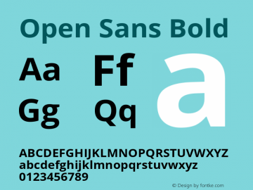 Open Sans Bold Version 1.10 Font Sample