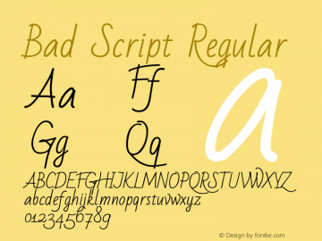 Bad Script Regular Version 1.003图片样张