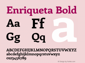 Enriqueta Bold Version 2.000 Font Sample