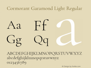 Cormorant Garamond Light Version 3.303图片样张