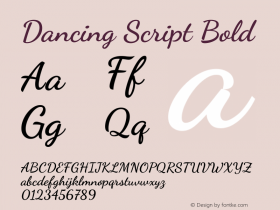 Dancing Script Bold Version 2.000图片样张