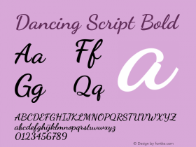 Dancing Script Bold Version 2.000 Font Sample