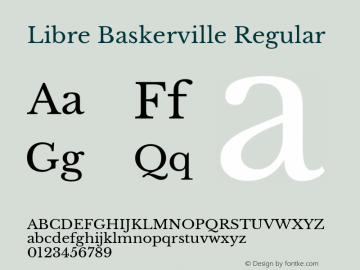 Libre Baskerville Version 1.000; ttfautohint (v0.93) -l 8 -r 50 -G 200 -x 14 -w 